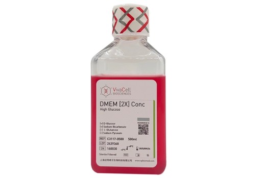 DMEM 高糖培养基，2X 浓缩液（不含 L-谷氨酰胺，不含丙酮酸钠）